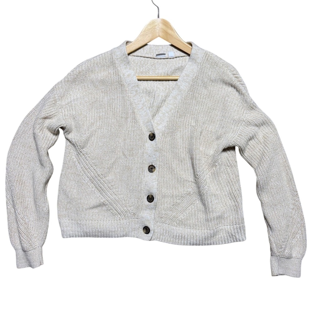 Gap Kids Cardigan XXL 14-16 Fast Button Card Bedrock Beige EUC